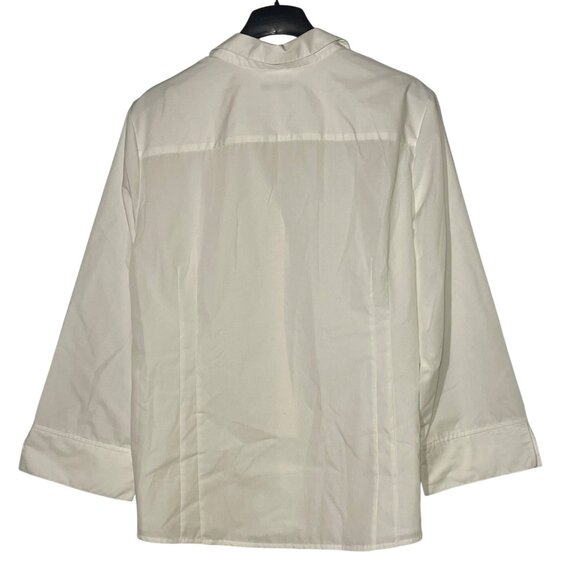 Foxcroft Wrinkle Free Button Down Blouse White Sz 20 Shaped Career Minimalist - Picture 2 of 7